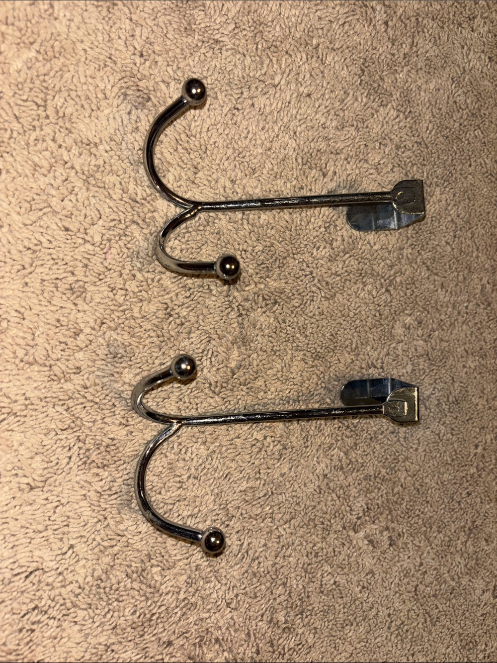 Source Unknown Chrome Double Robe Hooks - Silver Tone